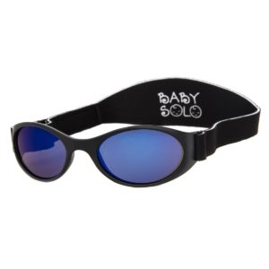 Baby Solo Sunglasses Matte Black Frame w/ Mirror Blue Lens