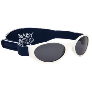 Baby Solo Sunglasses White Sail Away Frame with Solid Black Lens