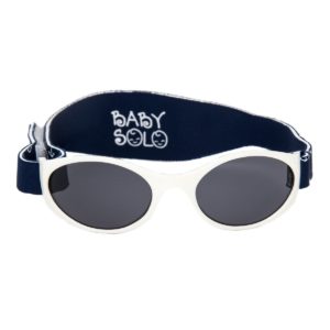 Baby Solo Sunglasses White Sail Away Frame with Solid Black Lens