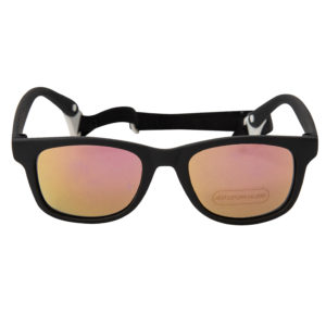 Baby Solo Babyfarer Sunglasses Matte Black Frame w: Hot Pink Mirror Lens